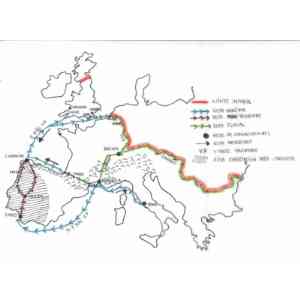 Click para ampliar. Pulsa en el nombre para ver la ficha. Imperio romano,rutas